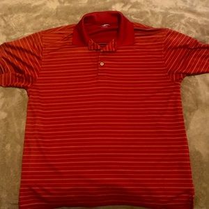 Grand Slam Striped Red Polo